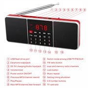 L-288FM Dual Speaker Radio MP3 Player Support TF Card/U Disk with LED Display(Red)