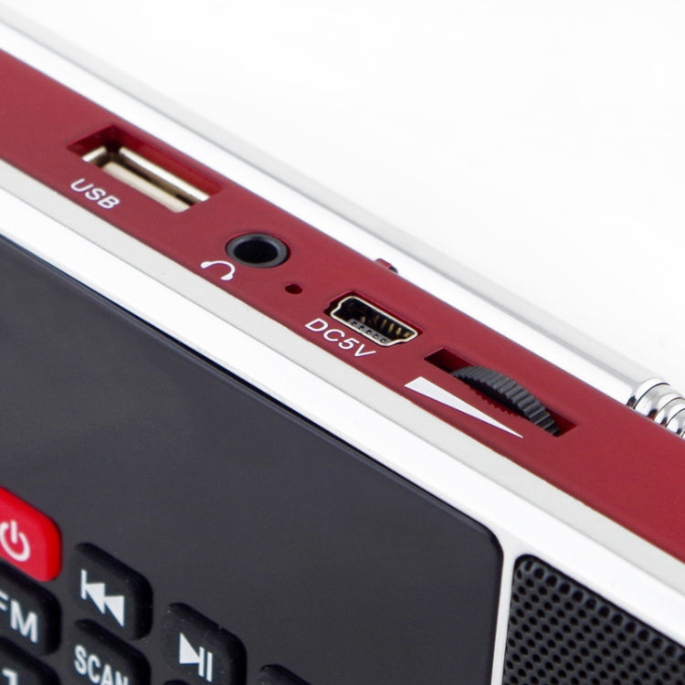 L-288FM Dual Speaker Radio MP3 Player Support TF Card/U Disk with LED Display(Red) - Radio Player by PMC TechLife | Online Shopping South Africa | PMC TechLife | Buy Now Pay Later Mobicred