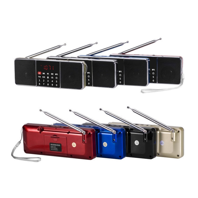 L-288AM  Bluetooth Dual Speaker Radio MP3 Player Support TF Card/U Disk with LED Display(Red)
