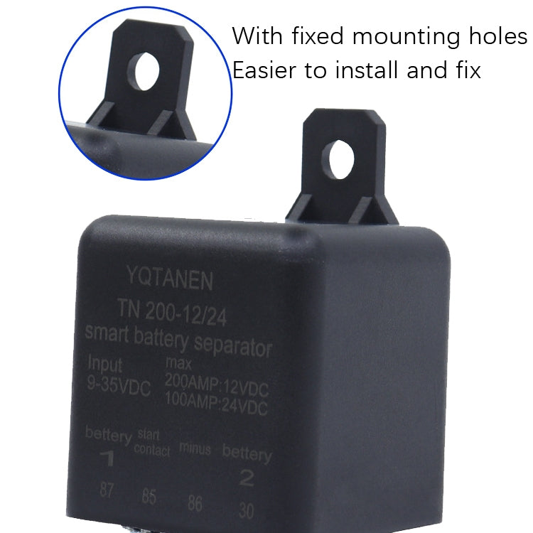 YQTANEN Small Volume Wide Voltage Dual Battery Isolator, Current: 200A - Relays by PMC TechLife | Online Shopping South Africa | PMC TechLife | Buy Now Pay Later Mobicred