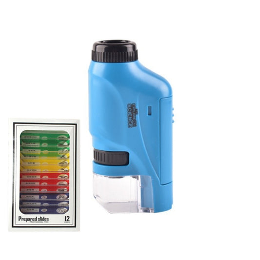 Children Handheld Portable Laboratory Equipment Microscope Toys, Colour: Lite + Specimen (Blue) - free shipping - PMC Jewellery - Order now!