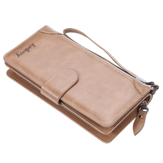 Baellerry S6701 Men Wallet Business Multi-card Mid-length Clutch Buckle Zipper Coin Purse(Brown) - Wallets by Baellerry | Online Shopping South Africa | PMC Jewellery | Buy Now Pay Later Mobicred