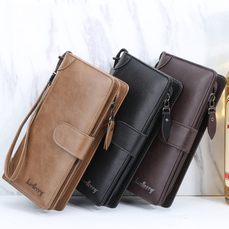 Baellerry S6701 Men Wallet Business Multi-card Mid-length Clutch Buckle Zipper Coin Purse(Brown) - Wallets by Baellerry | Online Shopping South Africa | PMC TechLife | Buy Now Pay Later Mobicred