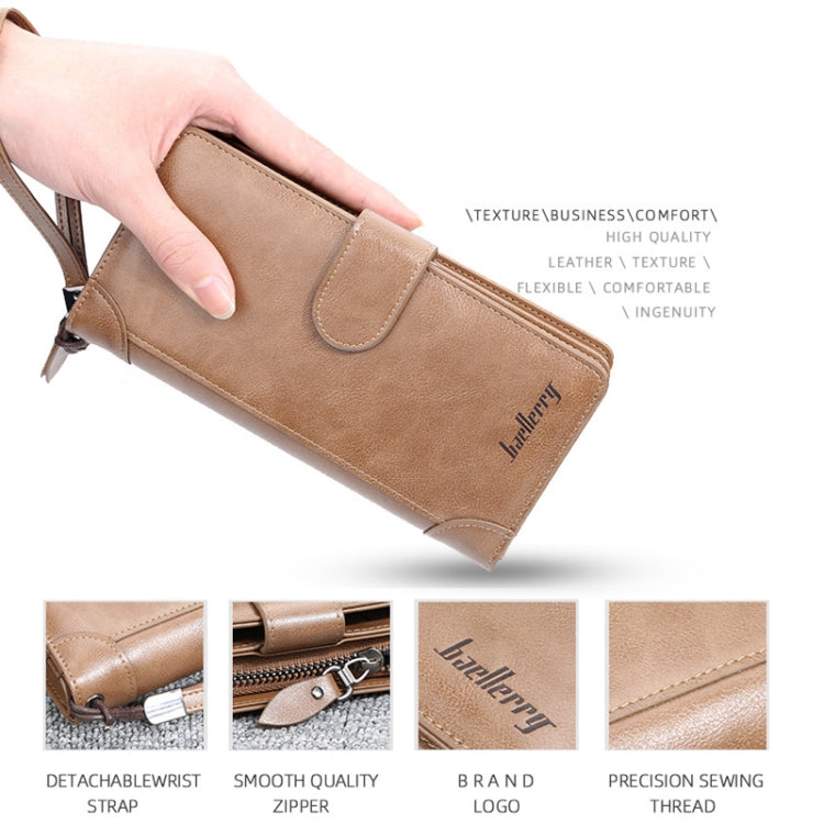 Baellerry S6701 Men Wallet Business Multi-card Mid-length Clutch Buckle Zipper Coin Purse(Brown) - Wallets by Baellerry | Online Shopping South Africa | PMC TechLife | Buy Now Pay Later Mobicred