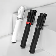 Desktop Multi-Function Live 1.3m Tripod Portable Integrated Bluetooth Selfie Rod(White Silver)