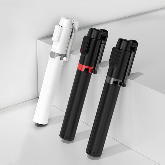 Desktop Multi-Function Live 1.3m Tripod Portable Integrated Bluetooth Selfie Rod(White Silver)