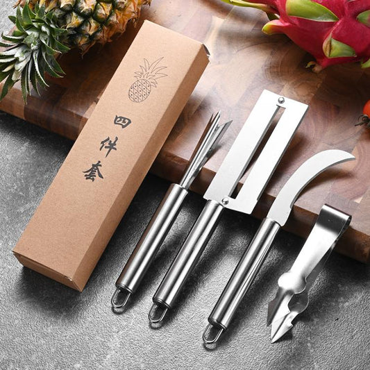 4 In 1 Stainless Steel Pineapple Knife Fruit Knife Sugar Cane Peeler - Cutter & Peeler by PMC Jewellery | Online Shopping South Africa | PMC Jewellery | Buy Now Pay Later Mobicred