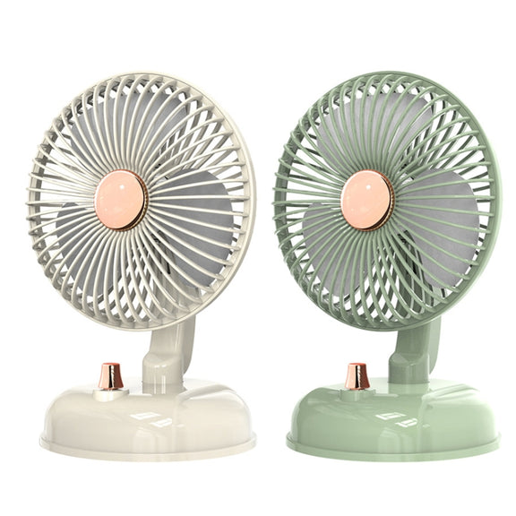 F10 Portable Quiet Desktop Retro Moving Head USB Fan(Milk White)