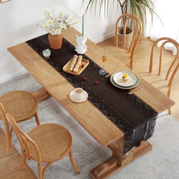 Romantic Lace Table Runner Wedding Decoration, Size: 90cm(Black Lace) - Tablecloths & Table Mats by PMC TechLife | Online Shopping South Africa | PMC TechLife