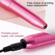 Aluminum Alloy Nail Grinding Machine USB Electric Nail Polish Remover(Silver)