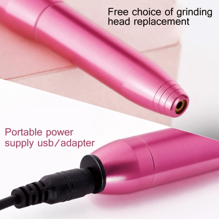 Aluminum Alloy Nail Grinding Machine USB Electric Nail Polish Remover(Silver)