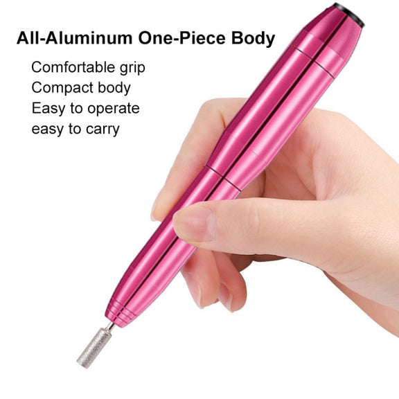 Aluminum Alloy Nail Grinding Machine USB Electric Nail Polish Remover(Silver)