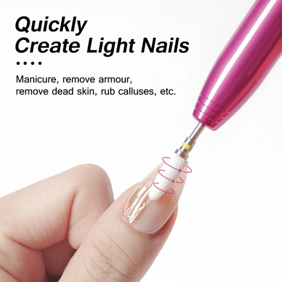Aluminum Alloy Nail Grinding Machine USB Electric Nail Polish Remover(Silver)