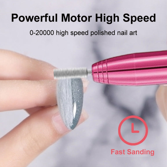 Aluminum Alloy Nail Grinding Machine USB Electric Nail Polish Remover(Rose Pink)