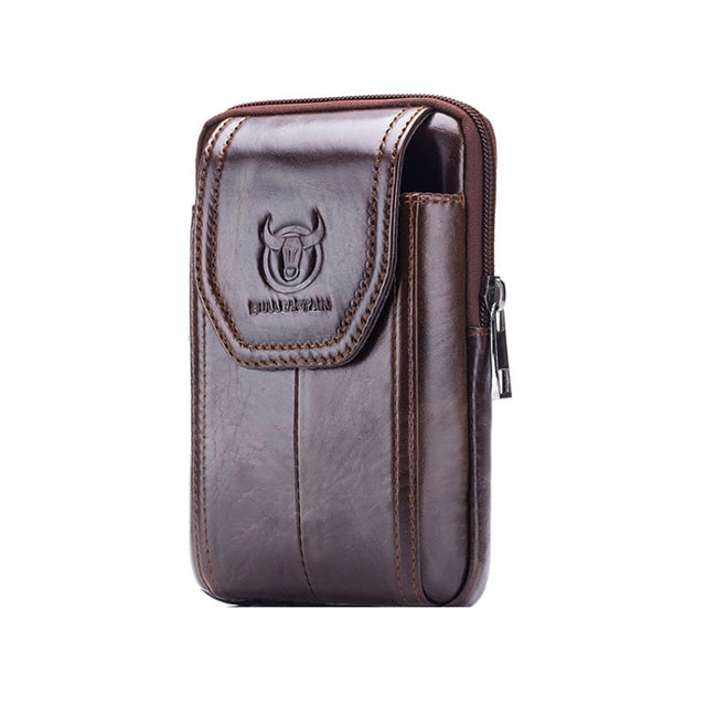 BULL CAPTAIN  Leather Multifunctional Waist Bag For Men(Brown-08)