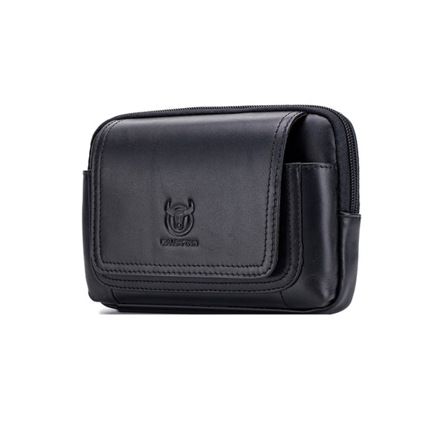 BULL CAPTAIN  Leather Multifunctional Waist Bag For Men(Black-09)
