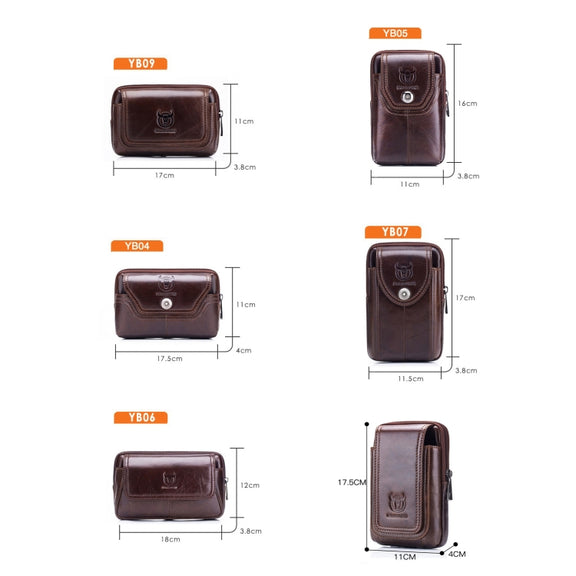 BULL CAPTAIN  Leather Multifunctional Waist Bag For Men(Black-09)