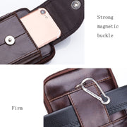 BULL CAPTAIN  Leather Multifunctional Waist Bag For Men(Black-09)