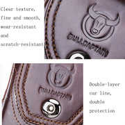BULL CAPTAIN  Leather Multifunctional Waist Bag For Men(Black-09)