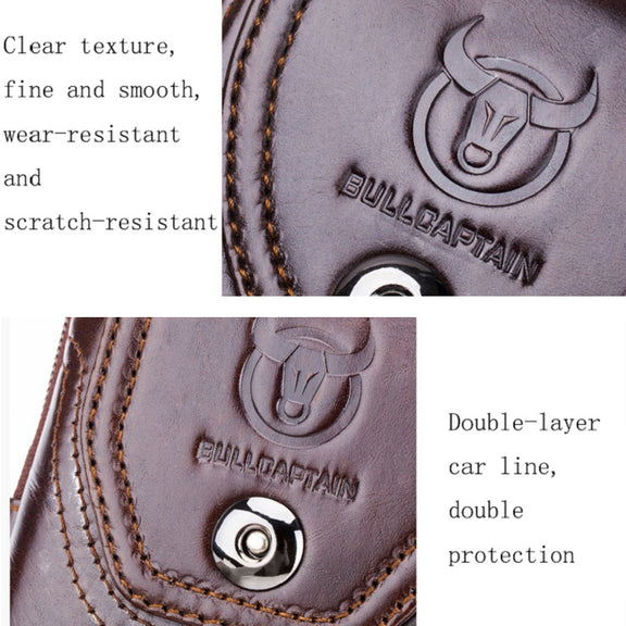 BULL CAPTAIN  Leather Multifunctional Waist Bag For Men(Brown-09)