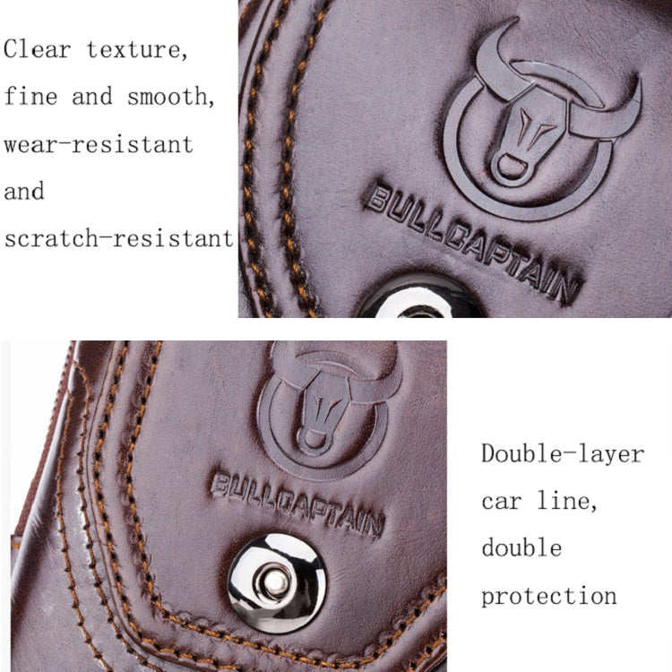 BULL CAPTAIN  Leather Multifunctional Waist Bag For Men(Brown-09)
