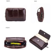 BULL CAPTAIN  Leather Multifunctional Waist Bag For Men(Black-09)