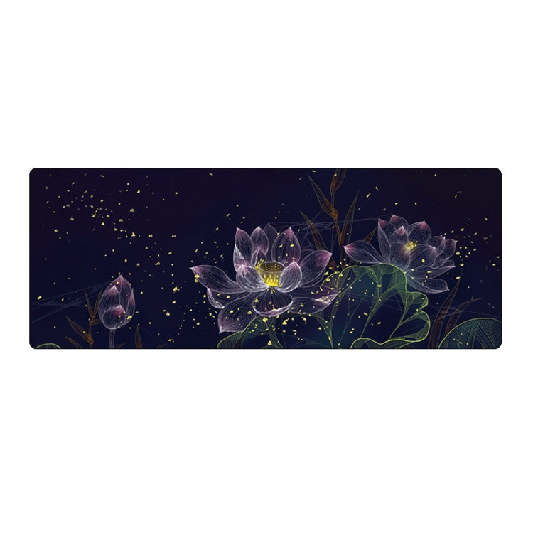 400x900x4mm Locked Large Desk Mouse Pad(2 Lotus) - Mouse Pads by PMC TechLife | Online Shopping South Africa | PMC TechLife | Buy Now Pay Later Mobicred