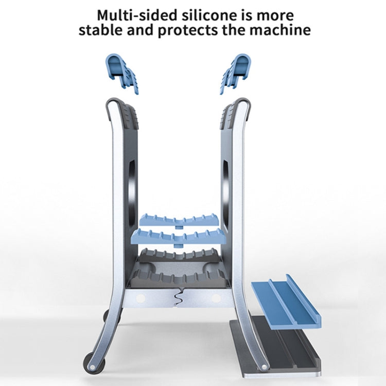 Oatsbasf 03880 H-type Alloy Laptop Gravity Automatic Storage Rack(Grey) - free shipping - PMC Jewellery - Order now!