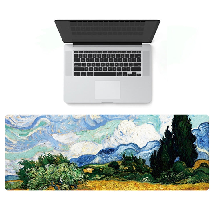 400x900x5mm Locked Am002 Large Oil Painting Desk Rubber Mouse Pad(Starry Night)