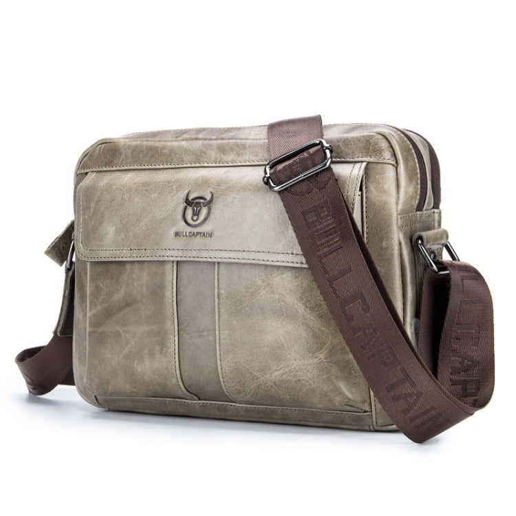 BULL CAPTAIN  Double Layer Leather One Shoulder Messenger Bag For Men(Beige) - free shipping - PMC TechLife - Order now!