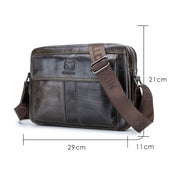 BULL CAPTAIN  Double Layer Leather One Shoulder Messenger Bag For Men(Beige)