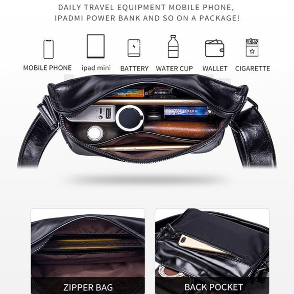 BULL CAPTAIN Leather Shoulder Messenger Bag For Men(Dark Night Green)