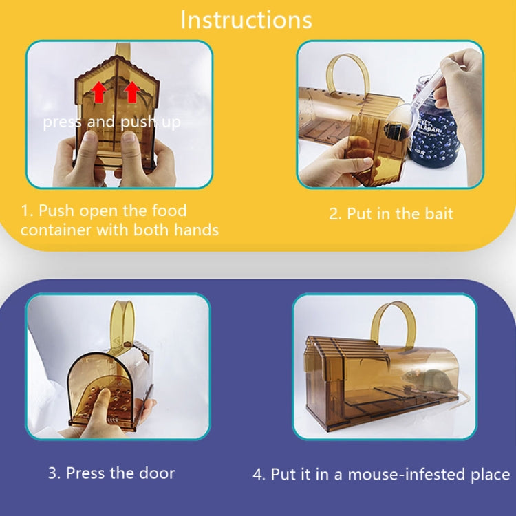 2 PCS  Large Plastic Mousetrap Mouse Cage Pedal Trap(Brown) - Traps by PMC TechLife | Online Shopping South Africa | PMC TechLife | Buy Now Pay Later Mobicred