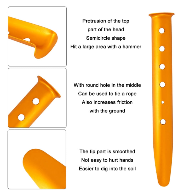 Outdoor Camping Tent Aluminum Alloy Tubular Ground Nails(Gold) - Tents & Accessories by PMC TechLife | Online Shopping South Africa | PMC TechLife | Buy Now Pay Later Mobicred