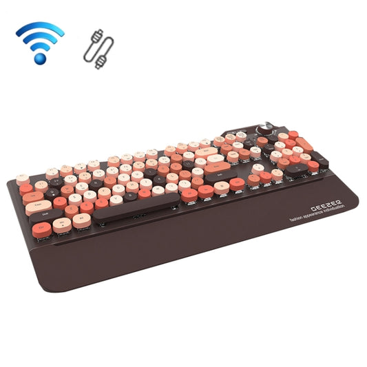 Mofii GEEZER G7 107 Keys Wired / Wireless / Bluetooth Three Mode Mechanical Keyboard, Cable Length: 1.5m(Brown) - free shipping - PMC Jewellery - Order now!