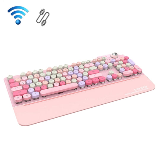 Mofii GEEZER G7 107 Keys Wired / Wireless / Bluetooth Three Mode Mechanical Keyboard, Cable Length: 1.5m(Pink) - free shipping - PMC Jewellery - Order now!