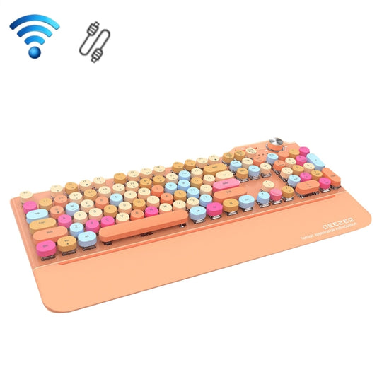Mofii GEEZER G7 107 Keys Wired / Wireless / Bluetooth Three Mode Mechanical Keyboard, Cable Length: 1.5m(Vital Orange) - free shipping - PMC Jewellery - Order now!