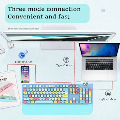 Mofii GEEZER G7 107 Keys Wired / Wireless / Bluetooth Three Mode Mechanical Keyboard, Cable Length: 1.5m(Pink) - free shipping - PMC Jewellery - Order now!