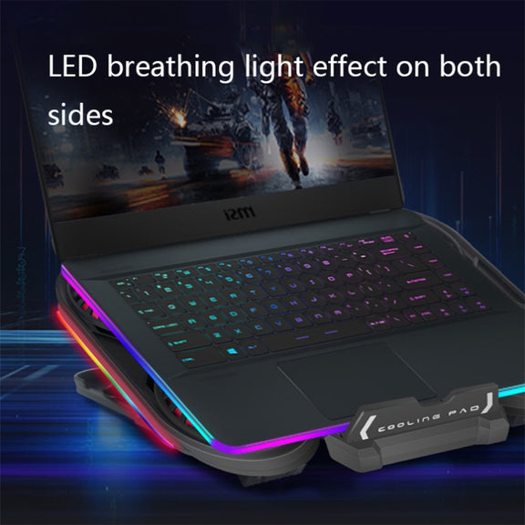 NUOXI Q6 RGB Lighting Effect Laptop Radiator with Phone Holder(Blue)