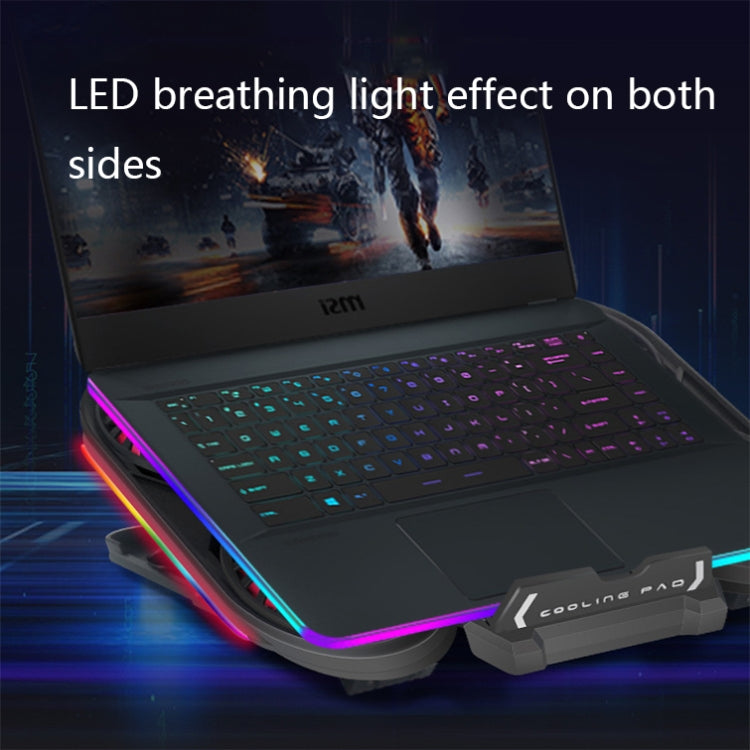 NUOXI Q6 RGB Lighting Effect Laptop Radiator with Phone Holder(Red)
