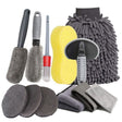 12 PCS / Set Car Wash Tool Brush Car Tires Brush Double Strand Wheel Brush(Gray) - Car washing supplies by PMC TechLife | Online Shopping South Africa | PMC TechLife | Buy Now Pay Later Mobicred