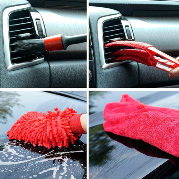 16 PCS / Set Car Washing Tool Brush Drill Cleaning Brush Tire Cleaning Floor Brush(Blue)