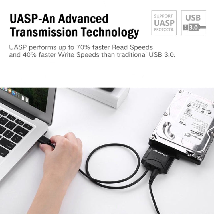 SATA To USB3.0 Easy Drive Cable External 2.5 / 3.5 Inch Hard Drive Adapter Cable(Black) - eSATA & SATA & IDE by PMC TechLife | Online Shopping South Africa | PMC TechLife