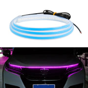 Car LED Streamer Decorative Hood Atmosphere Lights, Style: Monochrome Pink Purple Light(1.5m)