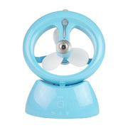 Mini USB Rechargeable Spray Fan Student Dormitory Office Desktop Mute Fan(Glossy Blue)
