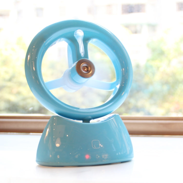 Mini USB Rechargeable Spray Fan Student Dormitory Office Desktop Mute Fan(Glossy Blue)