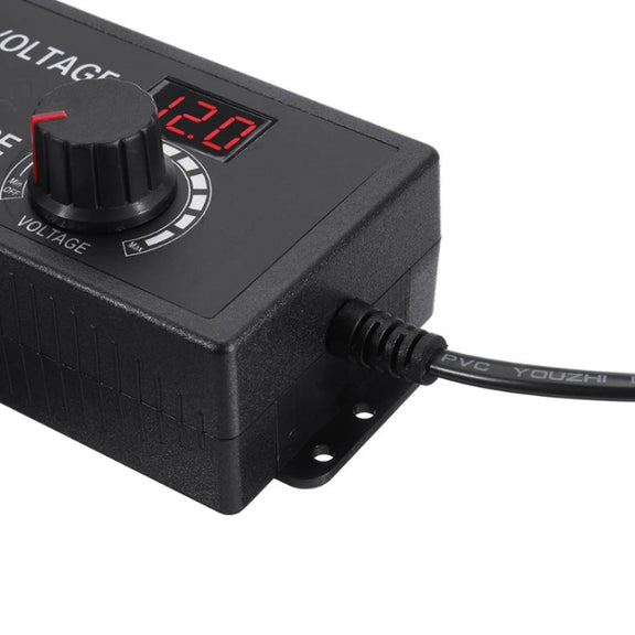 HuaZhenYuan 3-12V5A High Power Speed Regulation And Voltage Regulation Power Adapter With Monitor, Model: EU Plug
