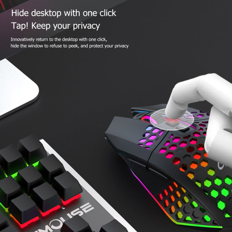 FMOUSE  X801 8 Keys 1600DPI Hollow Luminous Gaming  Office Mouse,Style: White Wireless Rechargeable - free shipping - PMC Jewellery - Order now!