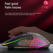 FMOUSE  X801 8 Keys 1600DPI Hollow Luminous Gaming  Office Mouse,Style: Black Wired
