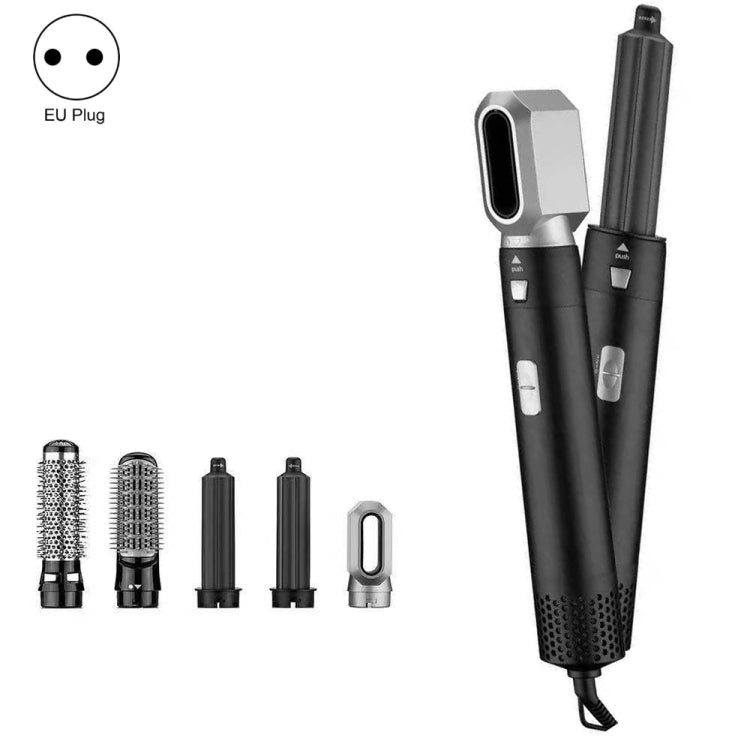 5-in-1 Hot-air Comb Automatic Straightening Dual-purpose Hair Dryer Black(EU Plug) - free shipping - PMC TechLife - Order now!
